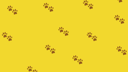 Pattern with cat footprints in Yellow and Gold Theme