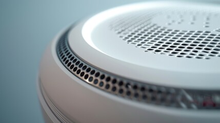 Detailed view of the carbon monoxide sensor on a smart smoke detector essential for detecting this odorless and dangerous gas.