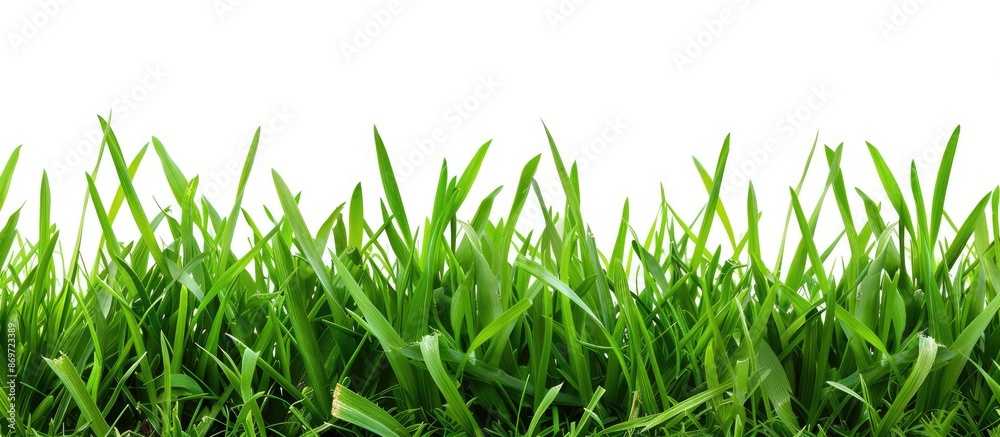 Poster isolated white background with fresh green grass providing copy space image.