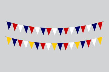 Obraz premium Flags isolated.Malaysia paper bunting. flags birthday, anniversary, celebrate event.