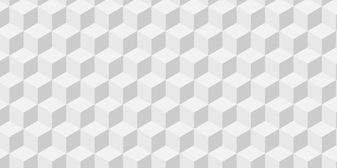 Abstract cube geometric tile and mosaic wall or grid backdrop hexagon technology. white or gray geometric block cube structure. Vector of cube geometric pattern grid backdrop triangle background.