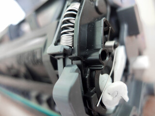 close-up of a laser printer cartridge