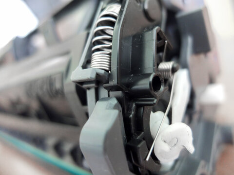 close-up of a laser printer cartridge