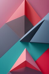 Fototapeta premium Abstract piece with sharp, contrasting triangles in bold colors, dynamic composition