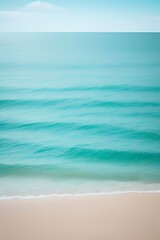 Obraz premium Minimalist abstract with ocean breeze gradient in seafoam green, aqua, teal, turquoise, navy blue, sky blue, light gray, white, sandy beige, and coral pink