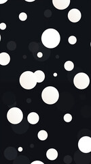 White Dots Circles Spheres on Black Background, Abstract Image, Texture, Pattern Background, Wallpaper, Background, Cell Phone Cover and Screen, Smartphone, Computer, Laptop, 9:16 and 16:9 Format - PN