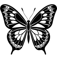 butterfly silhouette vector art illustration