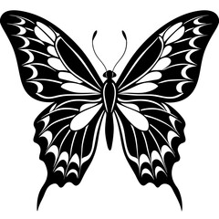 butterfly silhouette vector art illustration