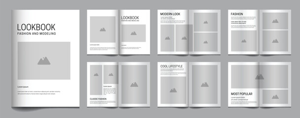 Modern fashion lookbook minimalist modeling template design