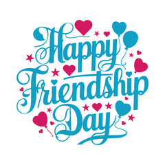  Happy Friendship day celebration text typography background