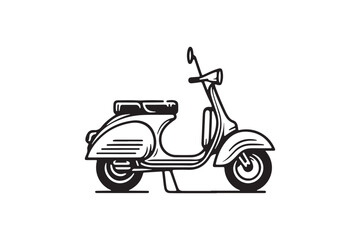 A vector silhouette of a scooter.