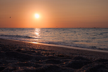 Sunrise over the sea. Black Sea