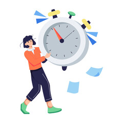 A flat illustration of time management 