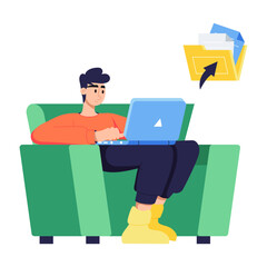 A flat style illustration of file sharing online 