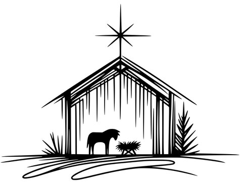 recommend clip art: Stall von Betlehem, Vektor, Umriss, Transparent