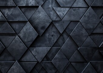 Triangular Tiles arranged to create a Black wall