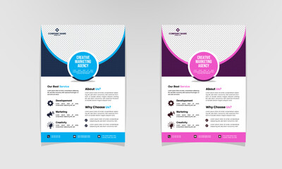 Corporate creative colorful business flyer template design set, Brochure design, cover modern layout, poster, flyer in A4,abstract business flyer, vector template design or business poster template.