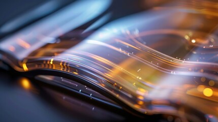 An image of the flexible screen on a foldable phone capturing the ultrathin layers and bendable display that make the device possible.