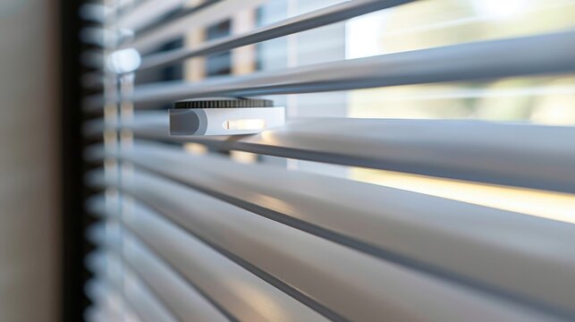 A magnified view of the sensors that detect changes in light and adjust the blinds accordingly providing optimal natural lighting throughout the day.