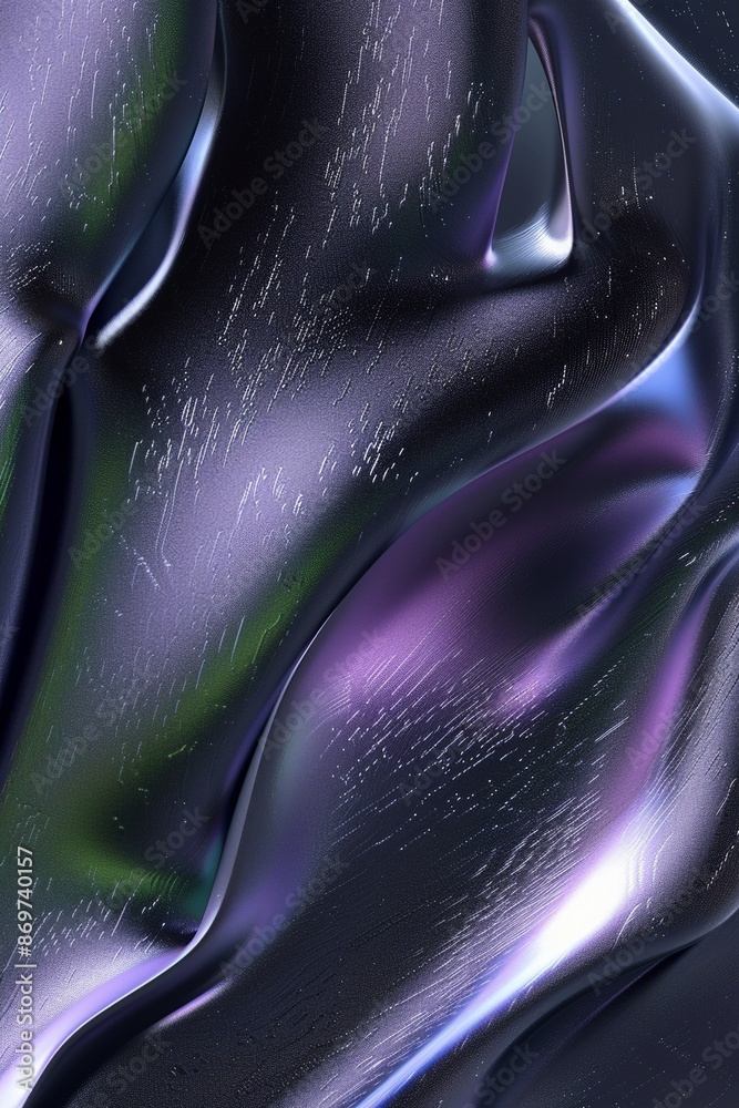 Wall mural abstract digital wallpaper with a blend of granny titanium, brilliant purple, and green tech colors.