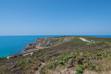 Magnifique paysage sur le sentier côtier GR34 du cap d'Erquy en Bretagne - France
