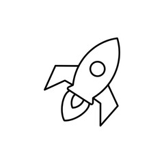 Rocket icon vector. Simple outline rocket sign