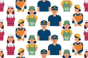 People seamless pattern background illustration