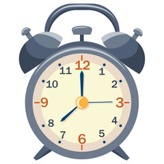 Alarm clock isolated on white background. Concept of deadline, waking up early for school or work.