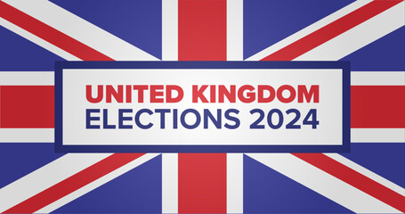 United Kingdom 2024 election banner, background. Modern vector template with flag, text, and gradient.