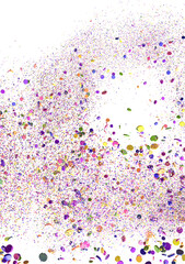 confetti png. Gold confetti falls from the sky.