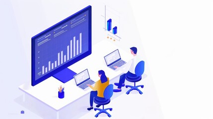 AIpowered business consultants analyze market trends and provide realtime strategic advice, revolutionizing decisionmaking processes with advanced data analytics, with copy space