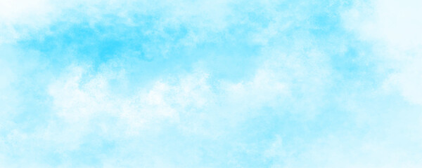 Abstract nature background of romantic summer blue sky. Abstract Cloudy blue sky bright and shinny natural  with fluffy clouds. Abstract creative brush painted aquarelle light sky blue background
