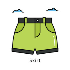 Skirt vector  Filled outline Design illustration. Symbol on White background EPS 10 File