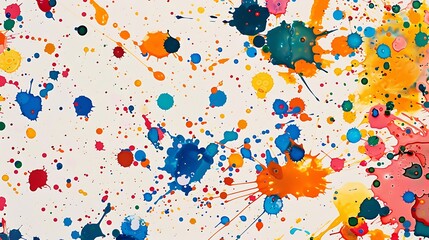 Obraz premium Array of vibrant paint splatters arranged in a dynamic pattern, offering a visually stimulating backdrop.