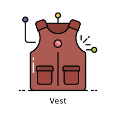 Vest vector  Filled outline Design illustration. Symbol on White background EPS 10 File