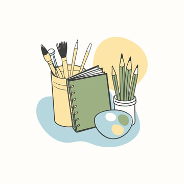 recommend clip art: Art Supplies Line Art Illustration
                    