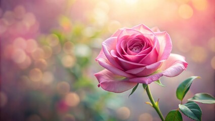 Floral photography of a delicate pink rose against a plain backdrop with ample negative space for text or design elements  rose, flower, pink, bloom, nature