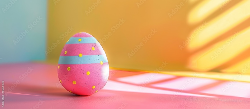 Poster quirky easter egg with playful design in a colorful setting, perfect for a copy space image.