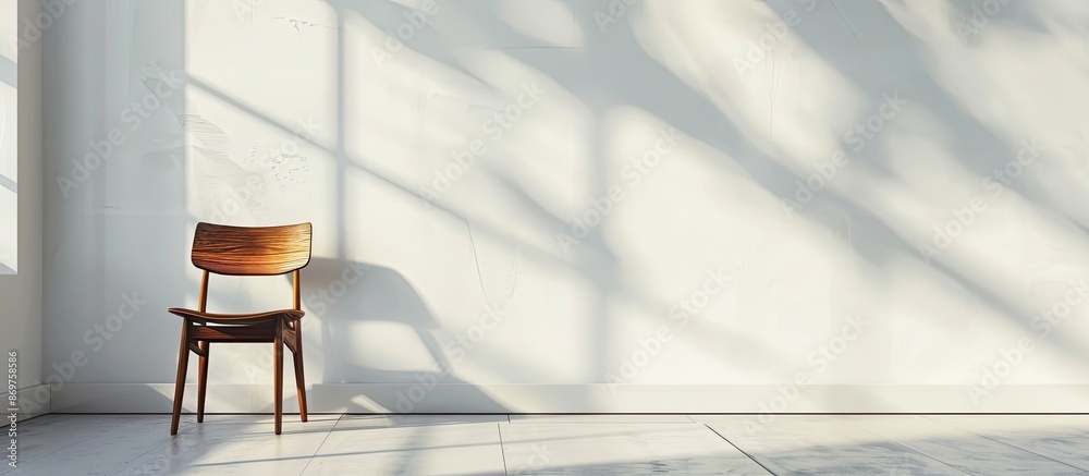 Aufkleber modern scandinavian loft studio interior with cafe chair against white wall, featuring mock-up shado