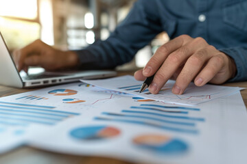 Businessman analyzing financial data.