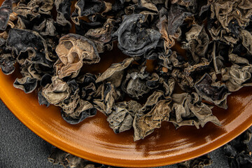 dried black fungus appetizer meal food snack on the table copy space food background rustic top view keto or paleo diet vegetarian vegan food