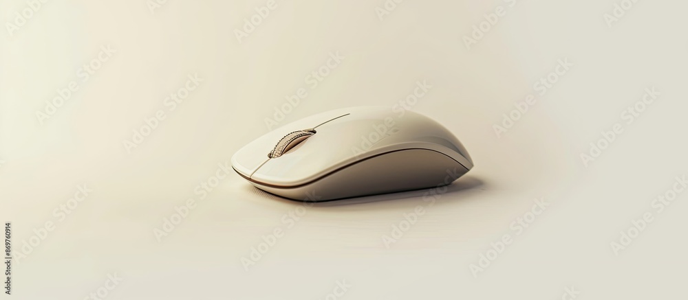 Poster mouse computer isolated on a white background with selective focus creating a copy space image.