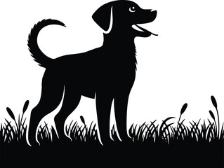 Dog silhouette vector art illustration