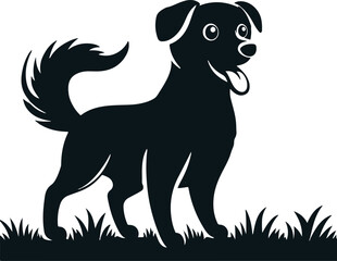 Dog silhouette vector art illustration