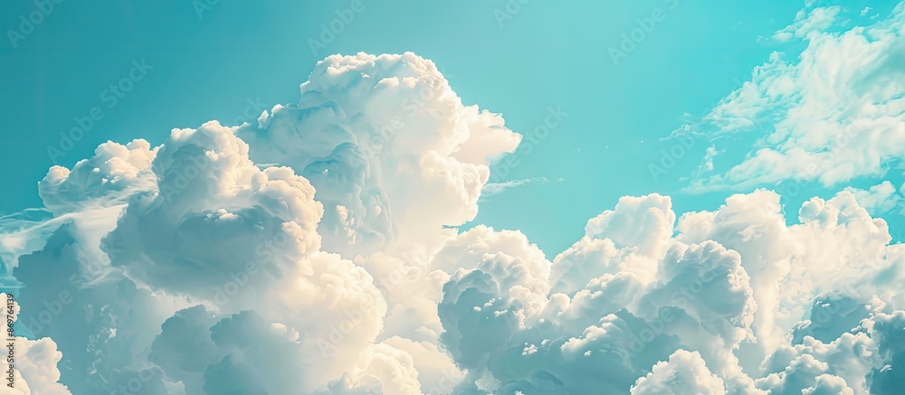 Aufkleber the expansive sky with fluffy, white clouds provides a serene backdrop in the copy space image.
