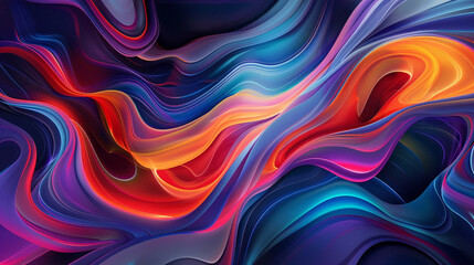 The bright and colorful abstract design features swirling patterns and geometric shapes. Abstract background, wallpaper