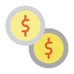Coin Vector Flat Icon Design