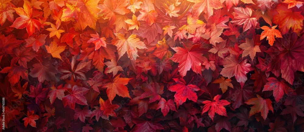 Aufkleber the colorful autumn leaves create a vivid backdrop with glowing red, orange, and yellow hues in the 