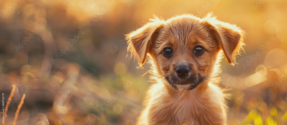 Poster Close-up portrait of a puppy with copy space image.