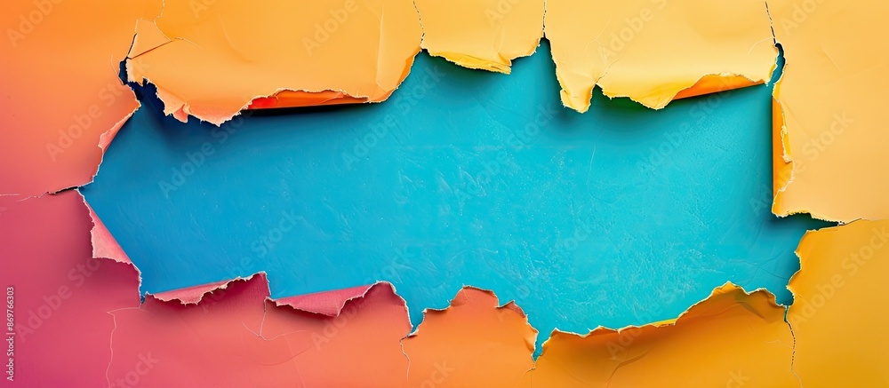 Poster vibrant torn paper backdrop with copy space image.